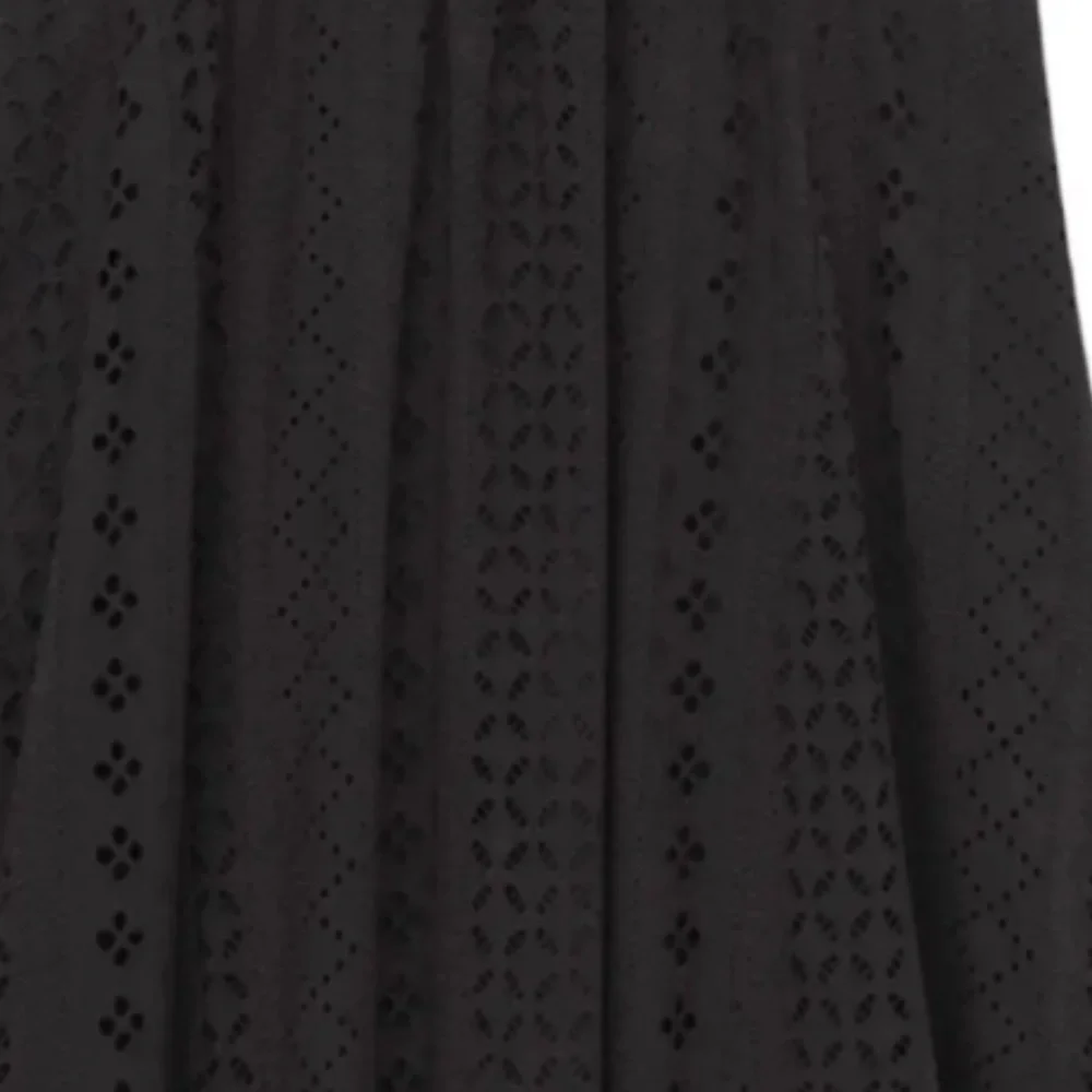 Thakoon Black Cotton‎ Eyelet Trapeze Midi Dress 10